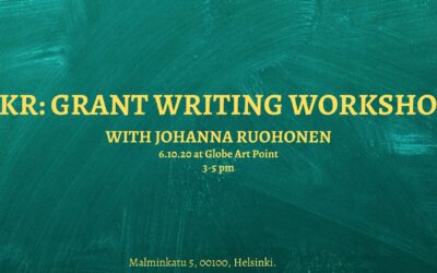 SKR: GRANT WRITING WORKSHOP WITH JOHANNA RUOHONEN, 6.10.20
