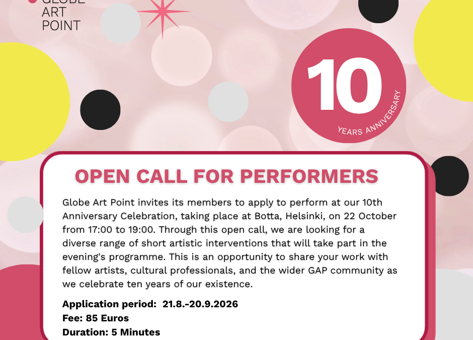 Open Call for Performers: GAP 10th Anniversary Celebration